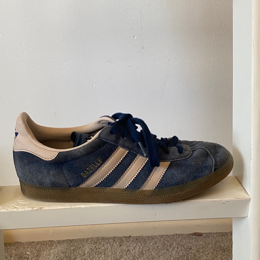 Adidas Men's Navy and Beige Sneakers